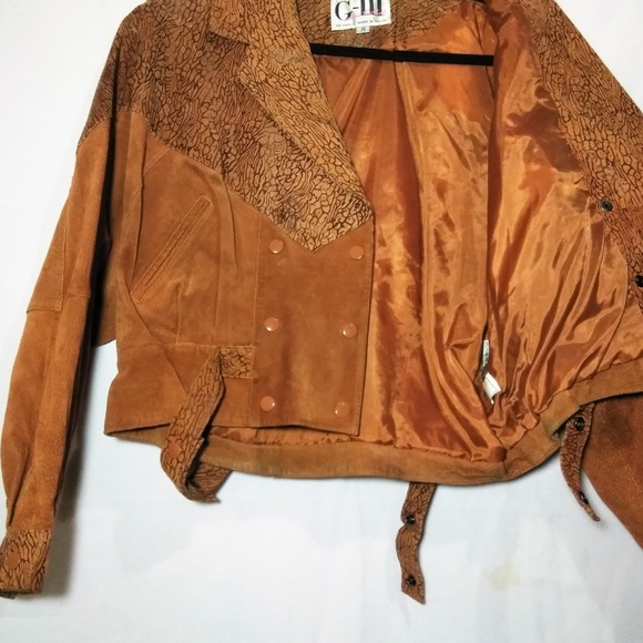 100% Leather Lined Brown Snap Jacket Size M Vtg - Picture 8 of 8